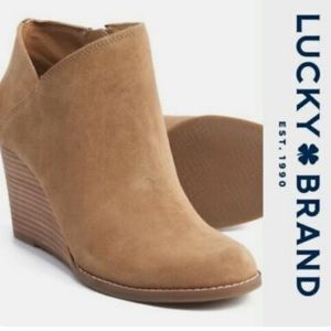 Lucky Brand Yakeena Zip Wedge Bootie honey/tan